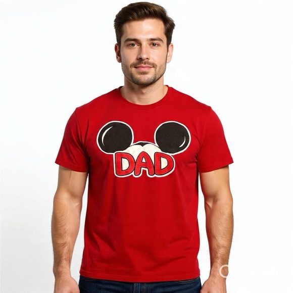 Disney Other - Disney Dad Mickey Mouse Ears Graphic Tee Red Men’s Medium